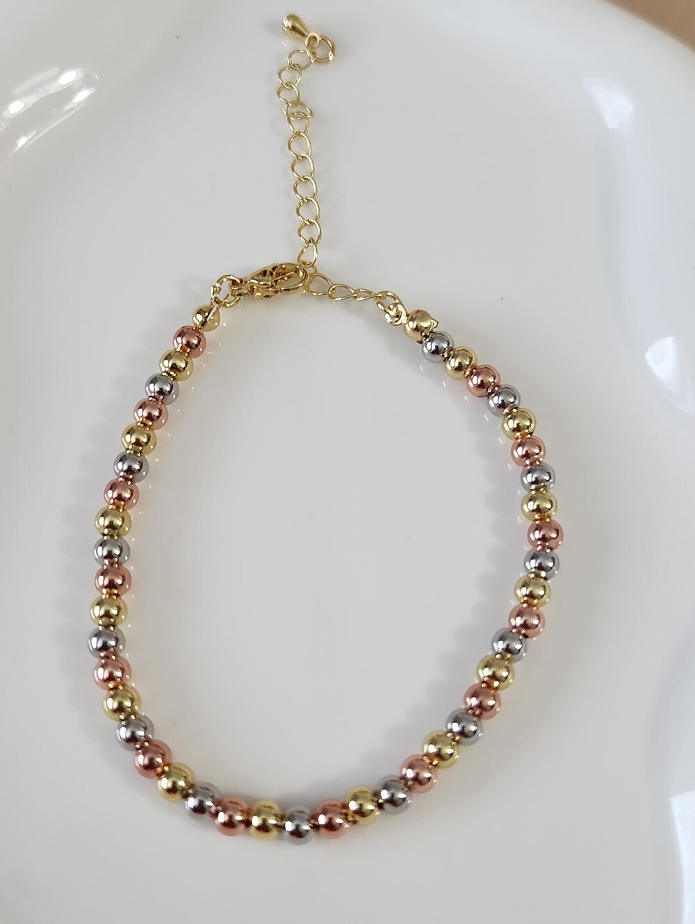 Tri Tone Beaded Bracelet